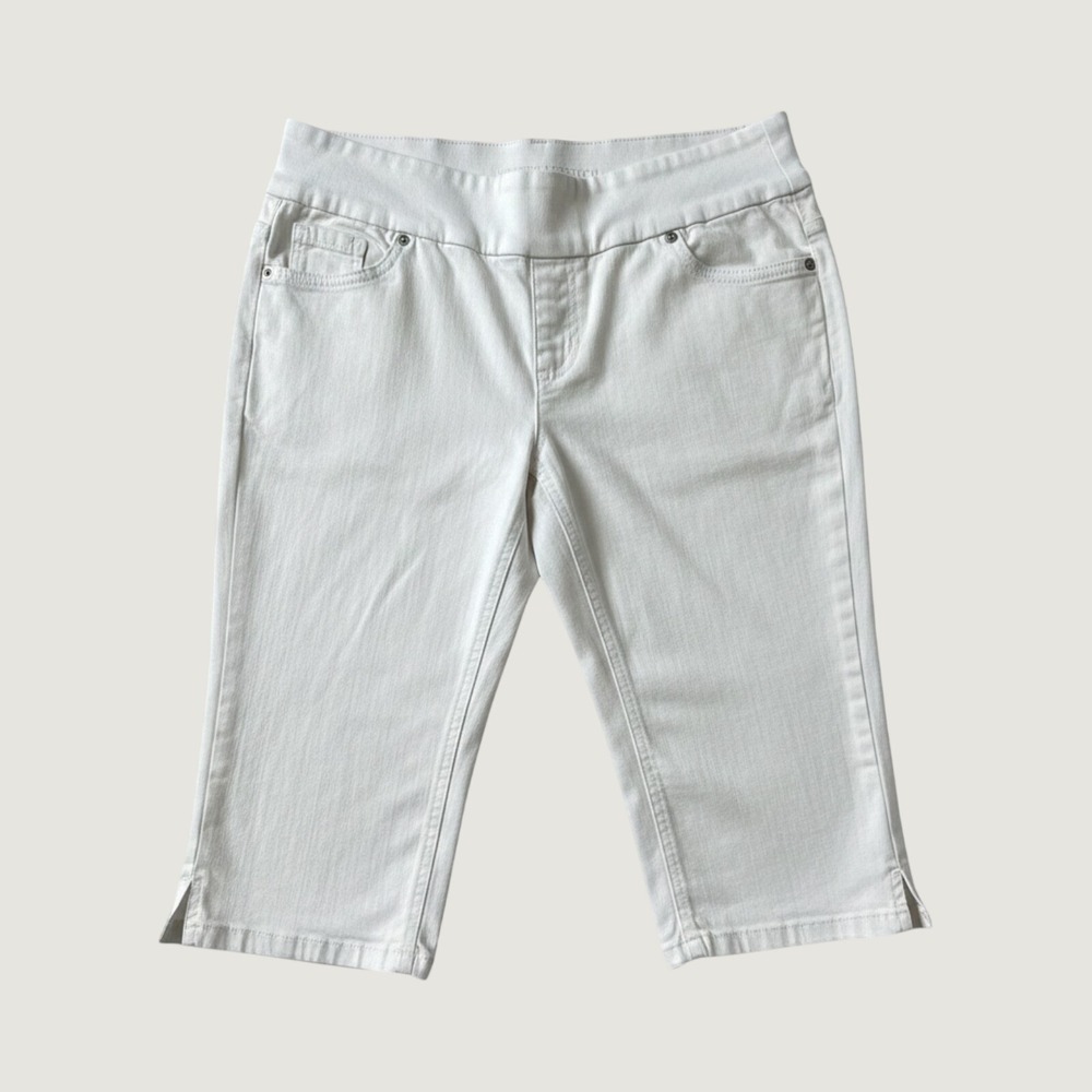 Chico's 00 White Jegging Stretch Pedal Pusher Capris Summer Travel Cruise Trips